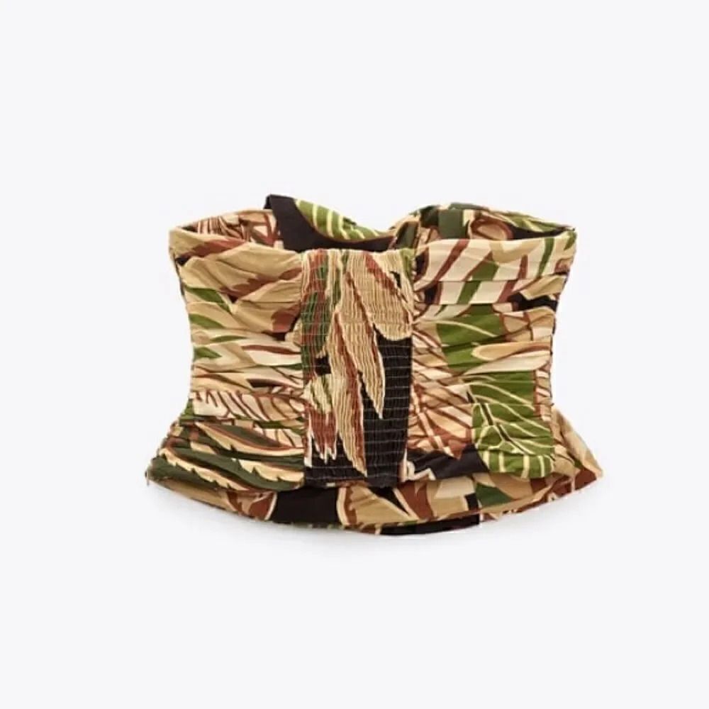 ZARA LINEN BLEND RUFFLED TOP - Picture 8 of 9